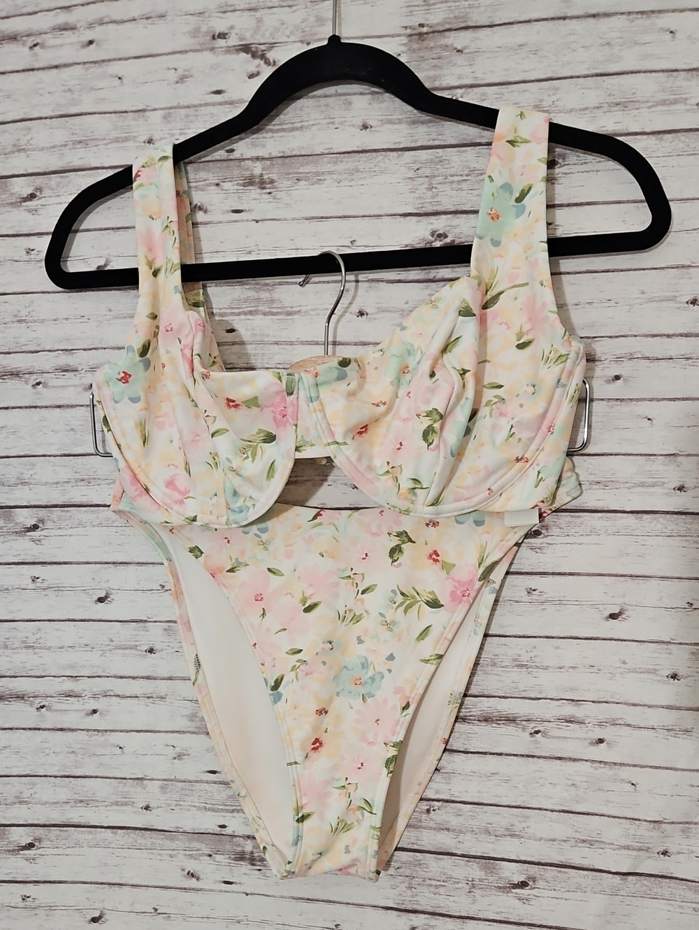 Abercrombie & Fitch Pastel Floral Bikini in Pink, Mint & Cream